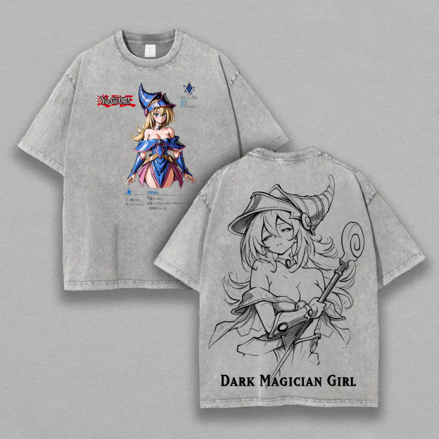 Yu-Gi-Oh! Dark Magician Girl Printed Unisex Washed T-Shirt Image - 1
