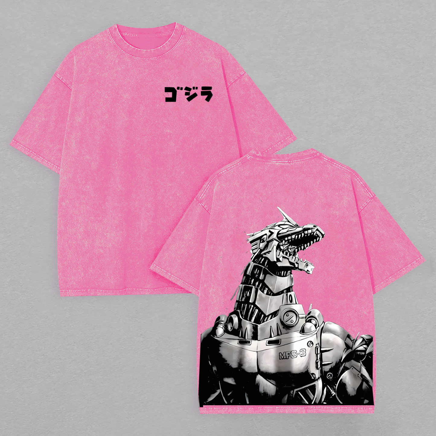 Mechagodzilla Printed Unisex Washed T-Shirt Image - 8