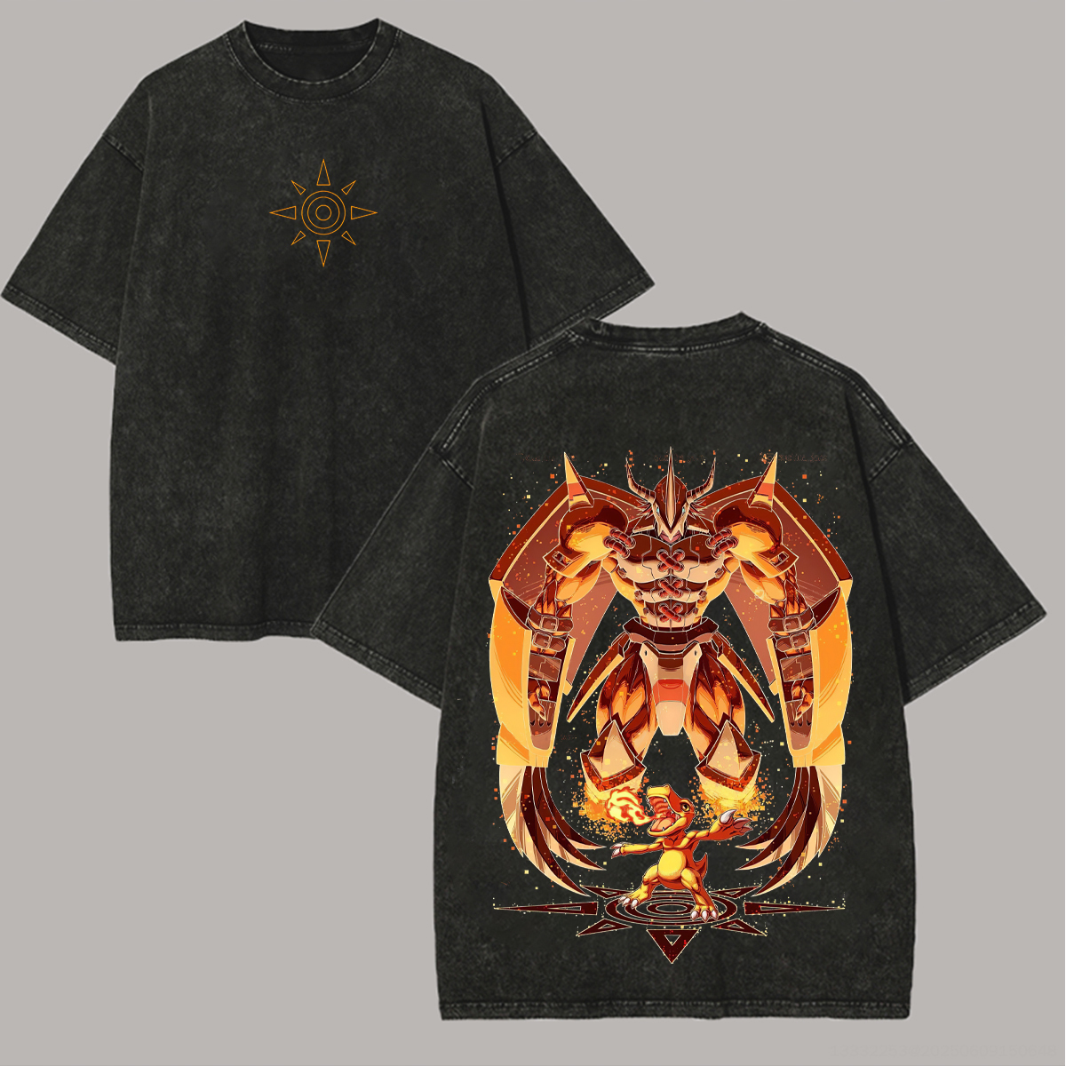 Digimon WarGreymon Printed Unisex Washed T-Shirt