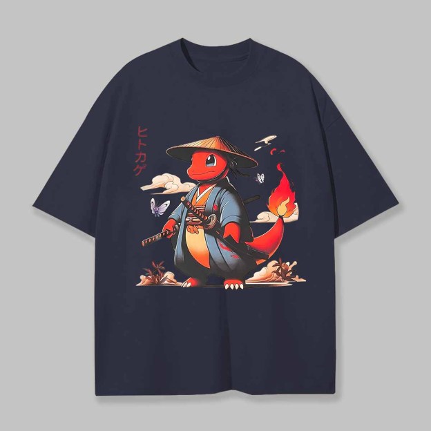 Charmander Printed Unisex Oversized T-shirt Image - 4
