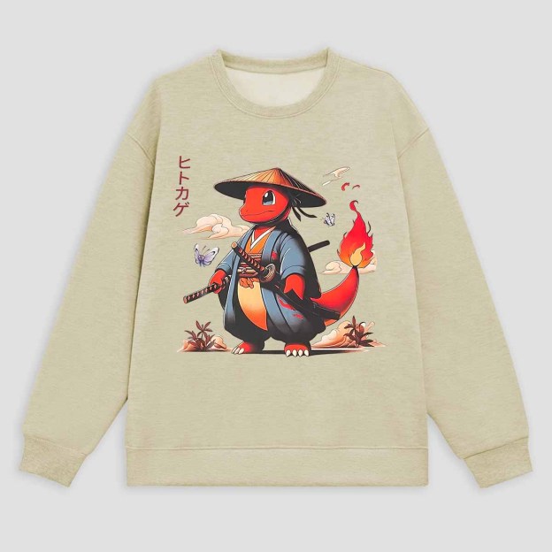  Charmander Printed Fleece-lined Unisex Sweatshirt Image - 1