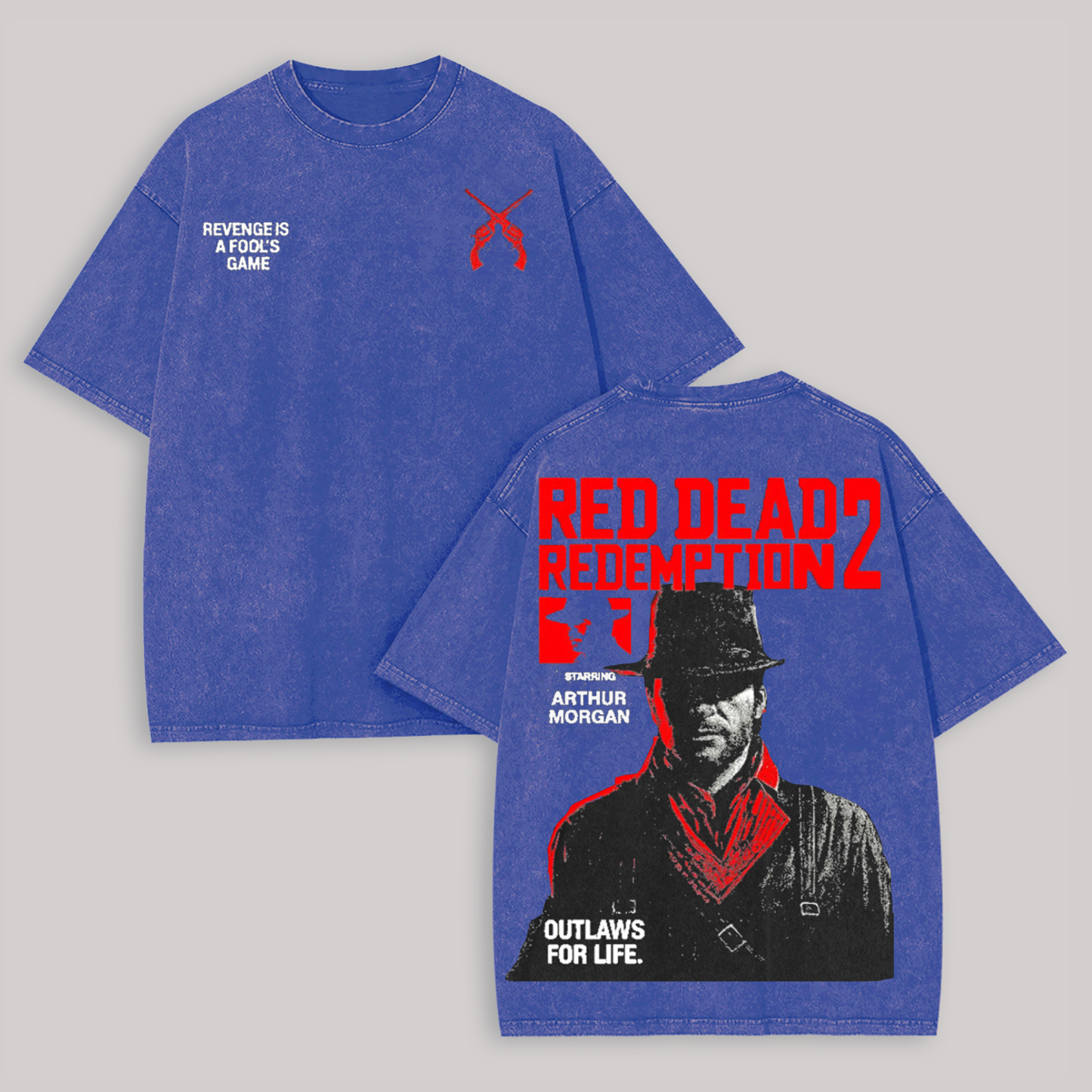 Red Dead Redemption 2 Printed Unisex Washed T-Shirt Image - 7
