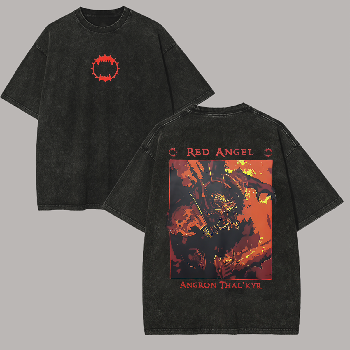4k Red Angel Angron Printed Unisex Washed T-Shirt