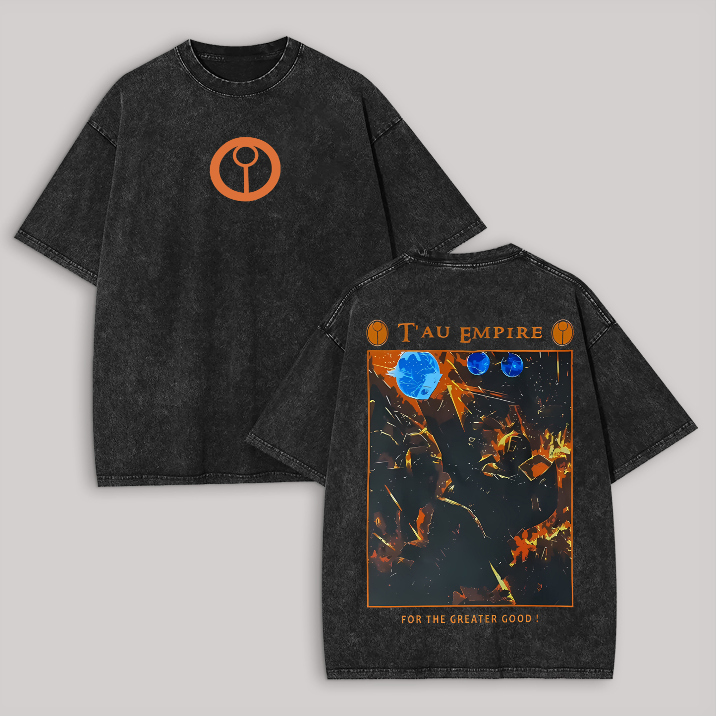 40K T'au Empire Printed Unisex Washed T-Shirt