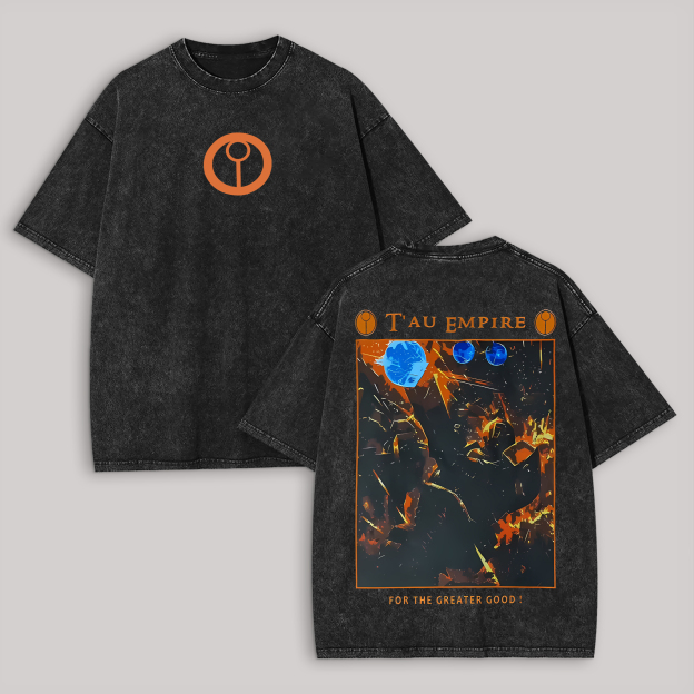 40K T'au Empire Printed Unisex Washed T-Shirt