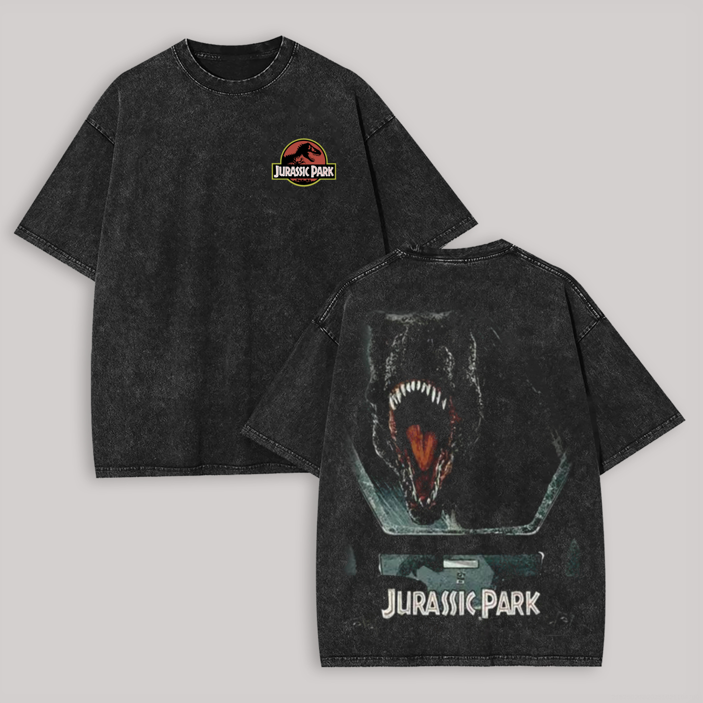 Jurassic Park Printed Unisex Washed T-Shirt