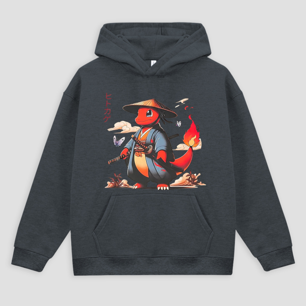  Charmander Printed Fleece-lined Unisex Hoodie Image - 2