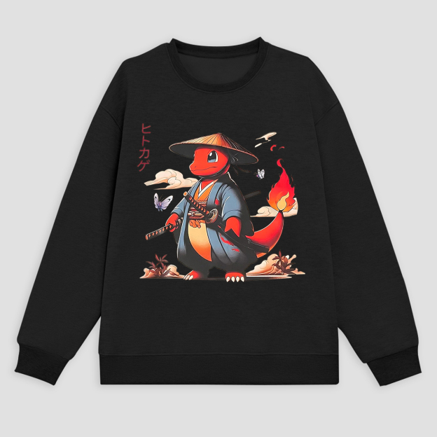  Charmander Printed Fleece-lined Unisex Sweatshirt Image - 4