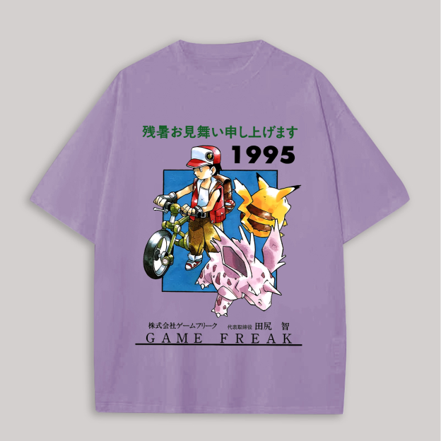 Game Freak Printed Oversized Unisex T-shirts Image - 8