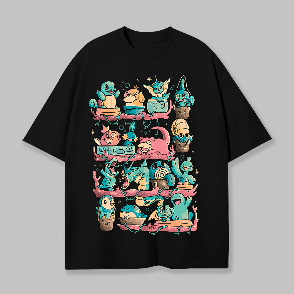  Water Shelf Printed Unisex Oversized T-shirt Image - 1
