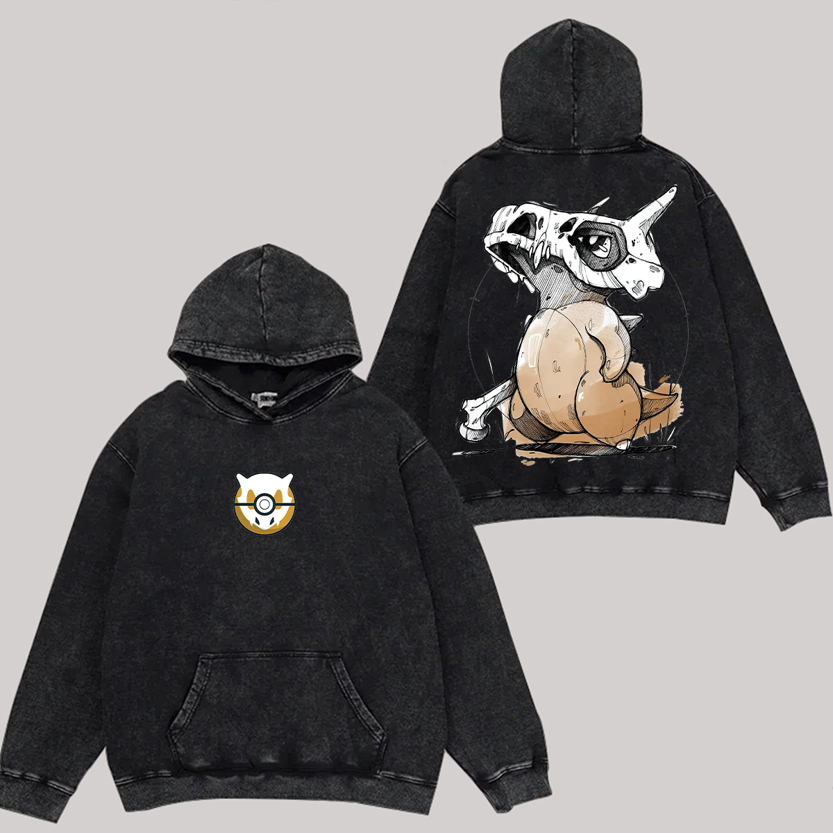 Cubone Pokémon Printed Unisex Washed Hoodie