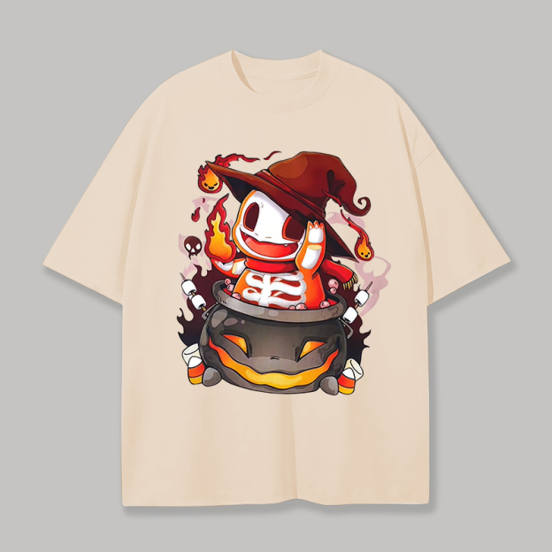  Halloween Charmander Printed Unisex Oversized T-shirt Image - 1