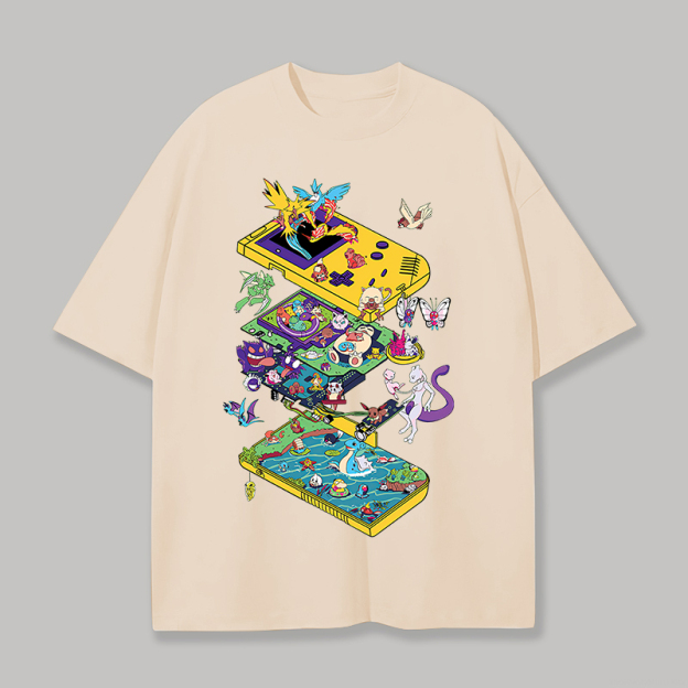  Gold Version and Silver Version Printed Unisex Oversized T-shirt Image - 1