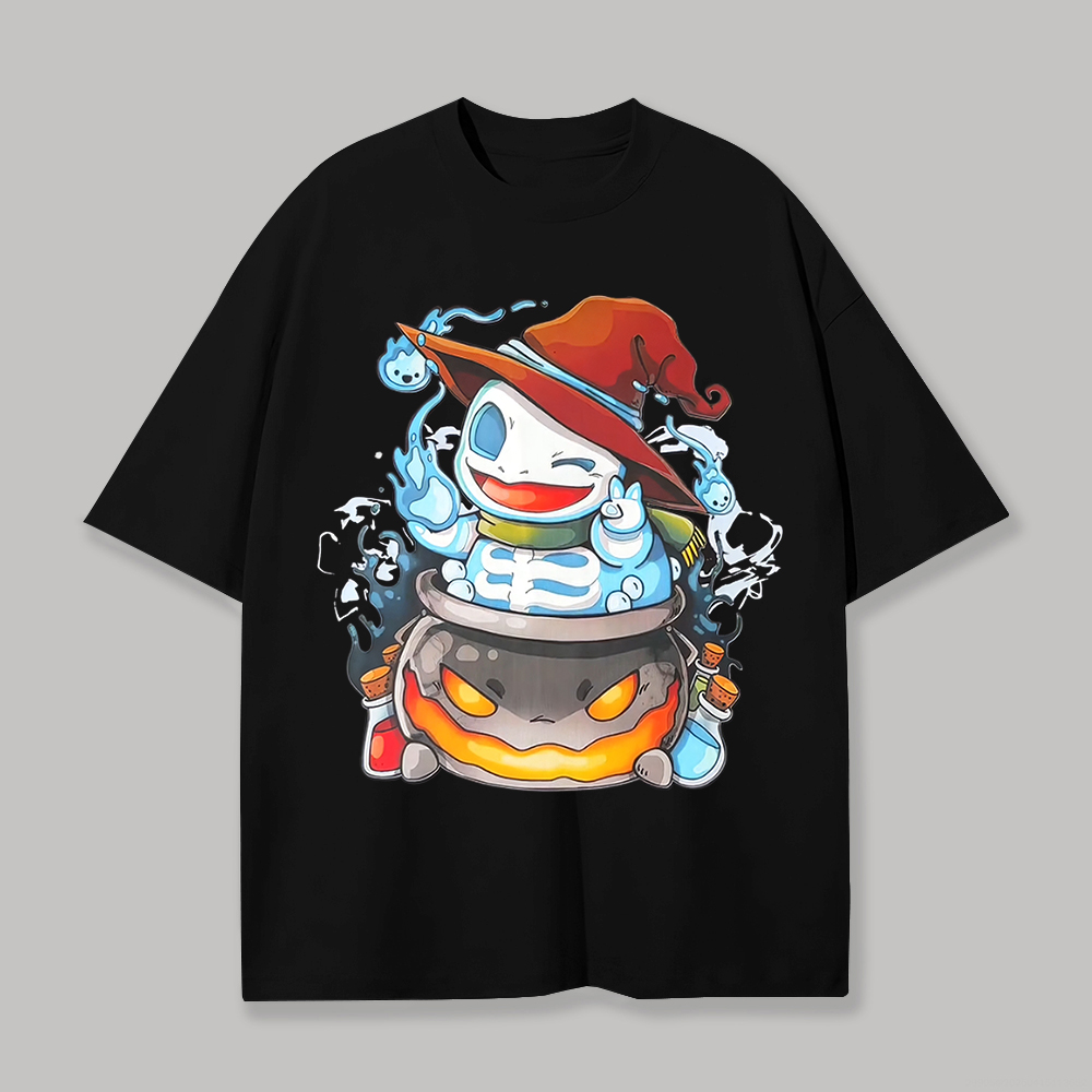  Squirtle Halloween Printed Unisex Oversized T-shirt Image - 1