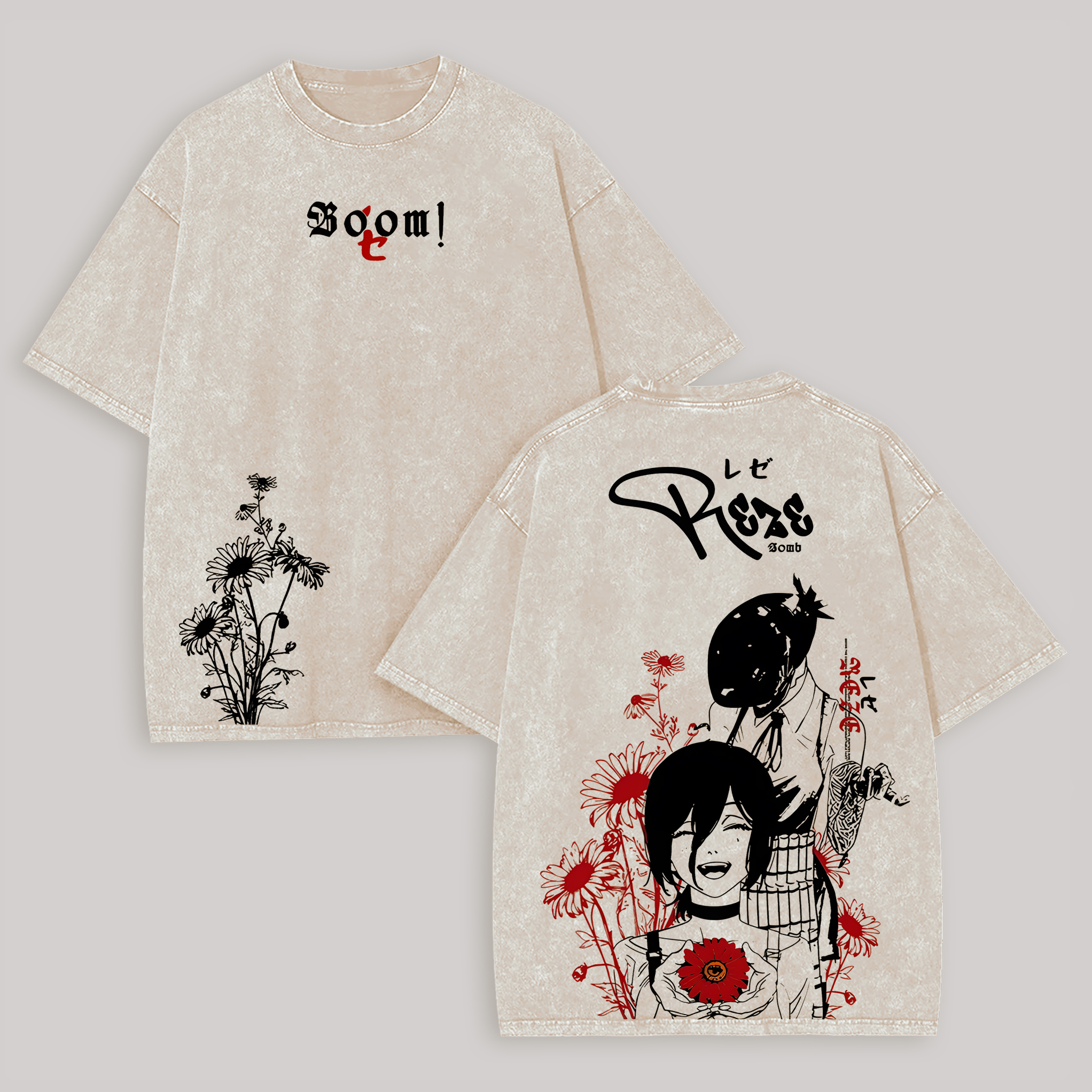 Chainsaw Man Reze Printed Unisex Washed T-Shirt Image - 1