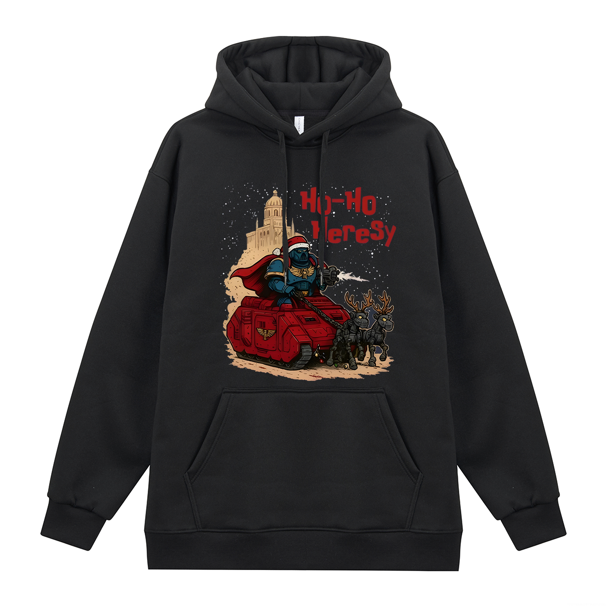 40K Ho-Ho Heresy Printed Fleece-lined Unisex Hoodie