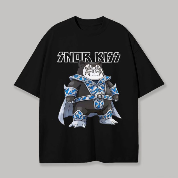 Snor Kiss Funny  Printed Unisex Oversized T-shirt Image - 1