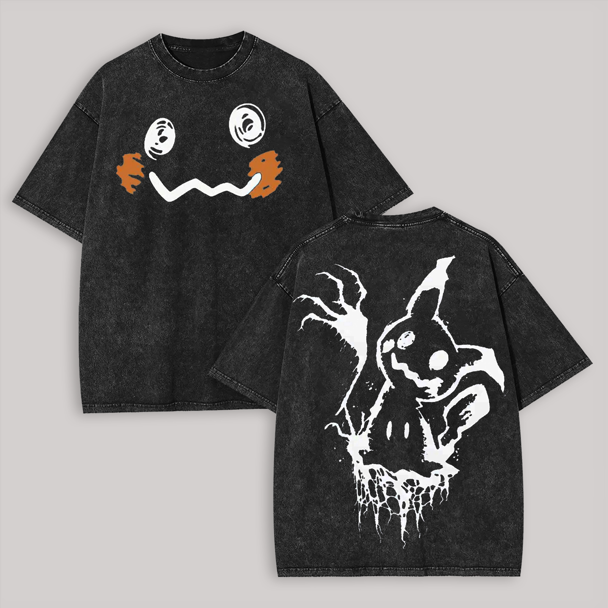 Mimikyu Printed Unisex Washed T-Shirt Image - 2