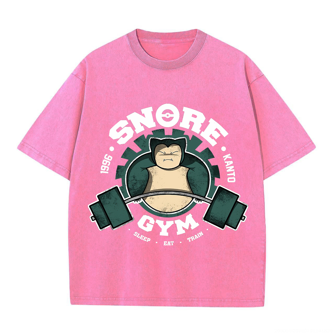 Pokémon Snore Gym Printed Unisex Washed T-Shirt Image - 2