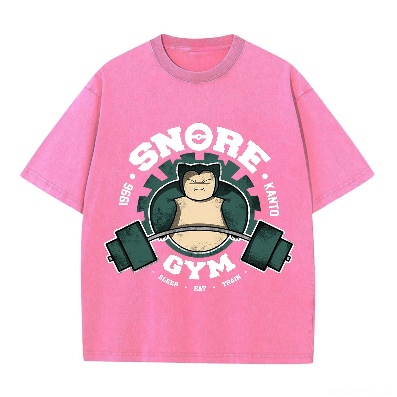 Pokémon Snore Gym Printed Unisex Washed T-Shirt Image - 2