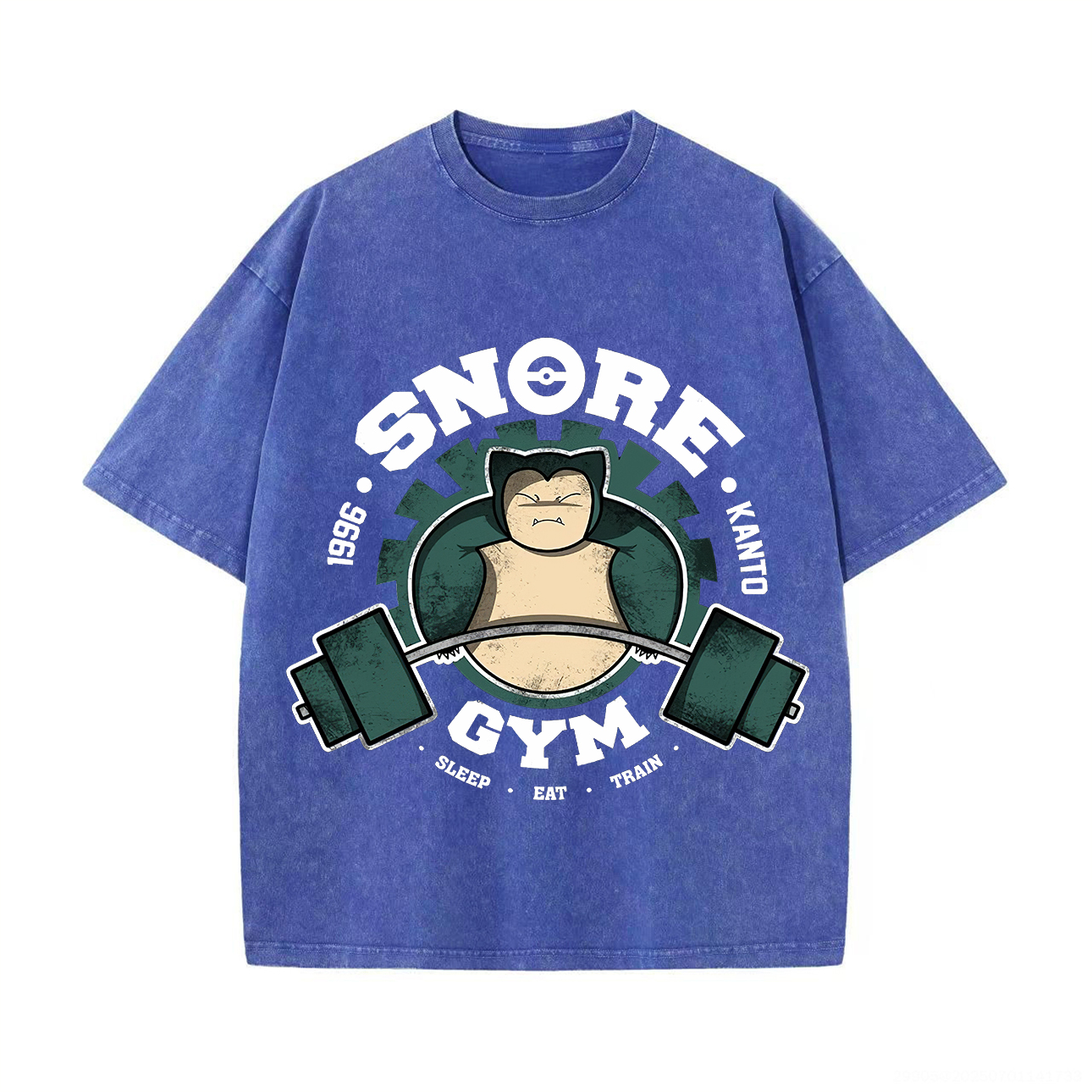 Pokémon Snore Gym Printed Unisex Washed T-Shirt Image - 4