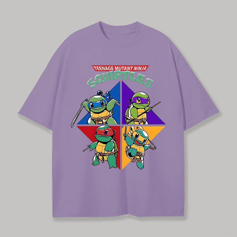 Teenage Mutant Ninja Squirtles Printed Unisex Oversized T-shirt Image - 7