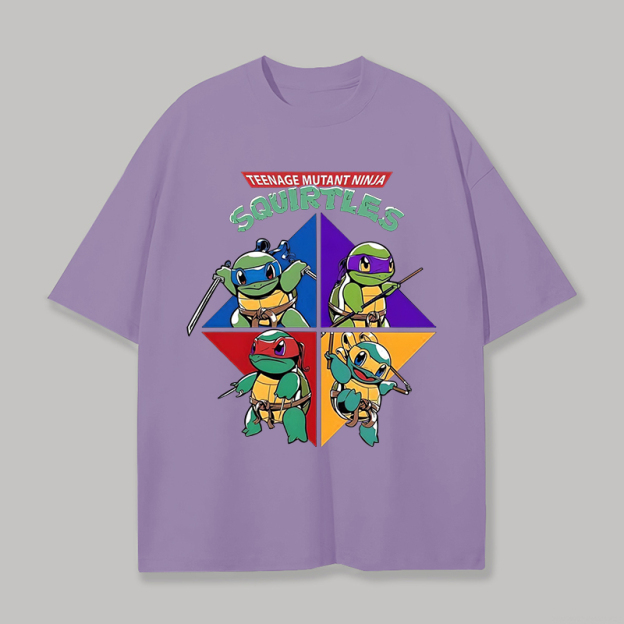 Teenage Mutant Ninja Squirtles Printed Unisex Oversized T-shirt Image - 7