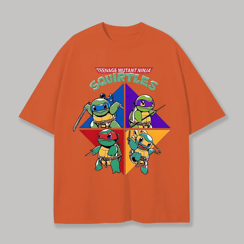 Teenage Mutant Ninja Squirtles Printed Unisex Oversized T-shirt Image - 6