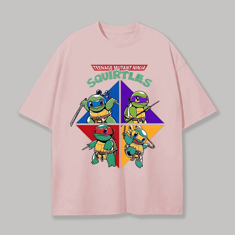 Teenage Mutant Ninja Squirtles Printed Unisex Oversized T-shirt Image - 9