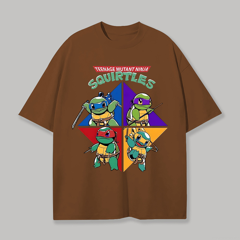 Teenage Mutant Ninja Squirtles Printed Unisex Oversized T-shirt Image - 10