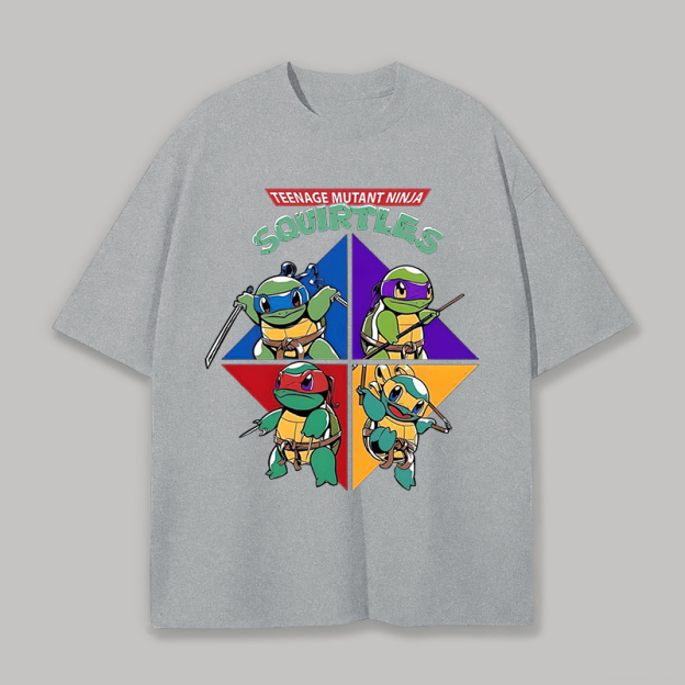 Teenage Mutant Ninja Squirtles Printed Unisex Oversized T-shirt Image - 11