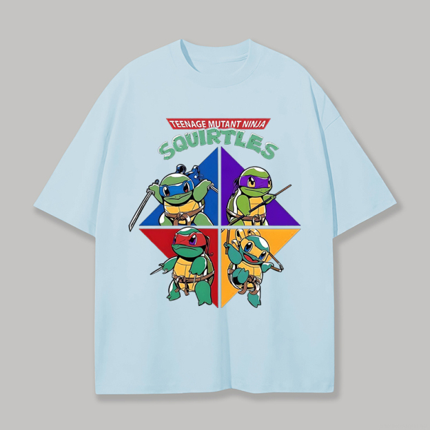 Teenage Mutant Ninja Squirtles Printed Unisex Oversized T-shirt Image - 12