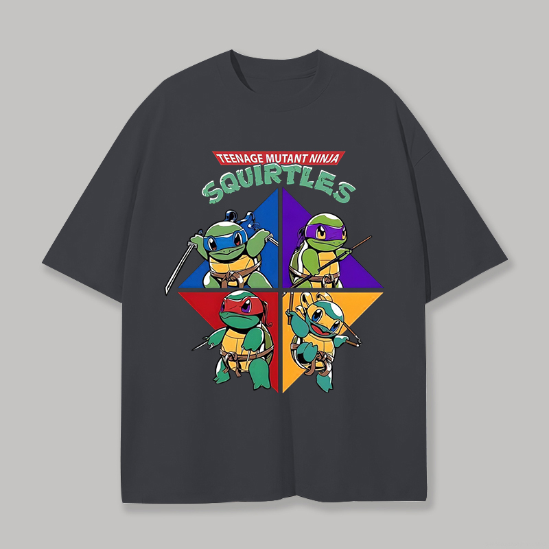 Teenage Mutant Ninja Squirtles Printed Unisex Oversized T-shirt Image - 13