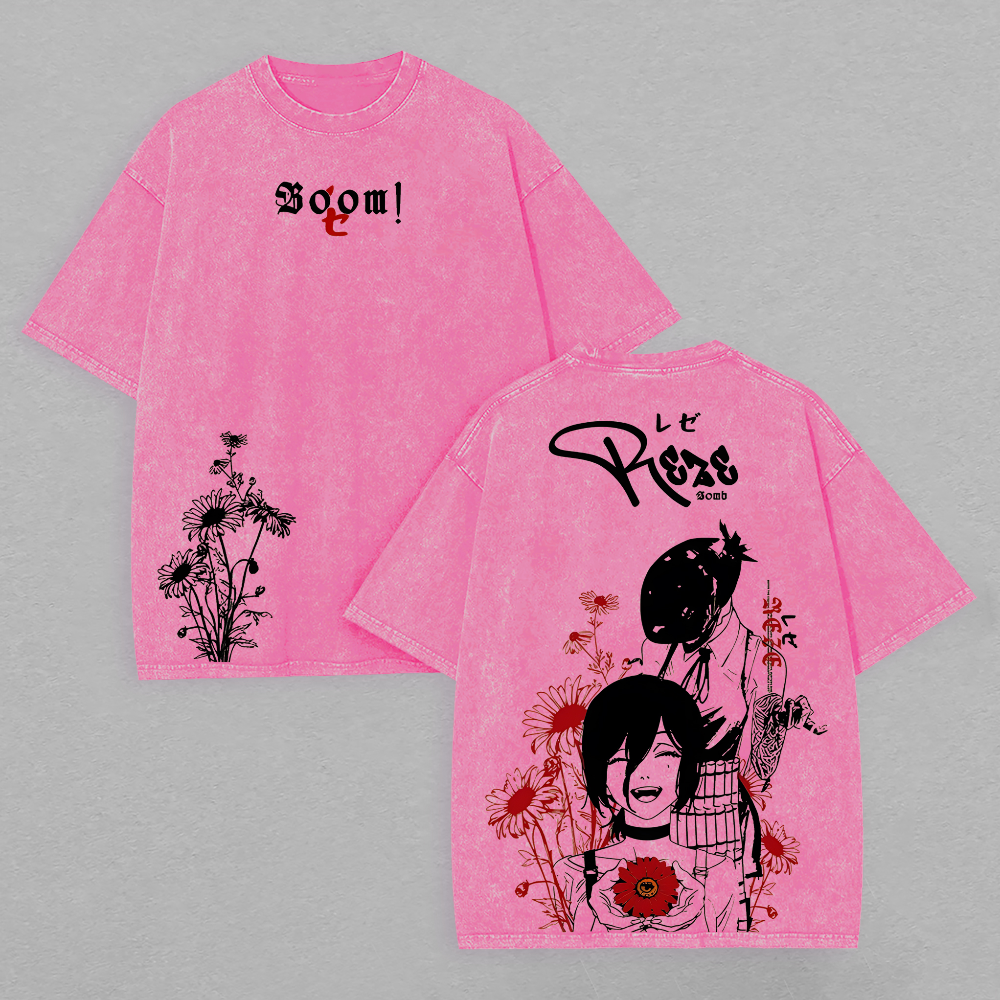 Chainsaw Man Reze Printed Unisex Washed T-Shirt Image - 2