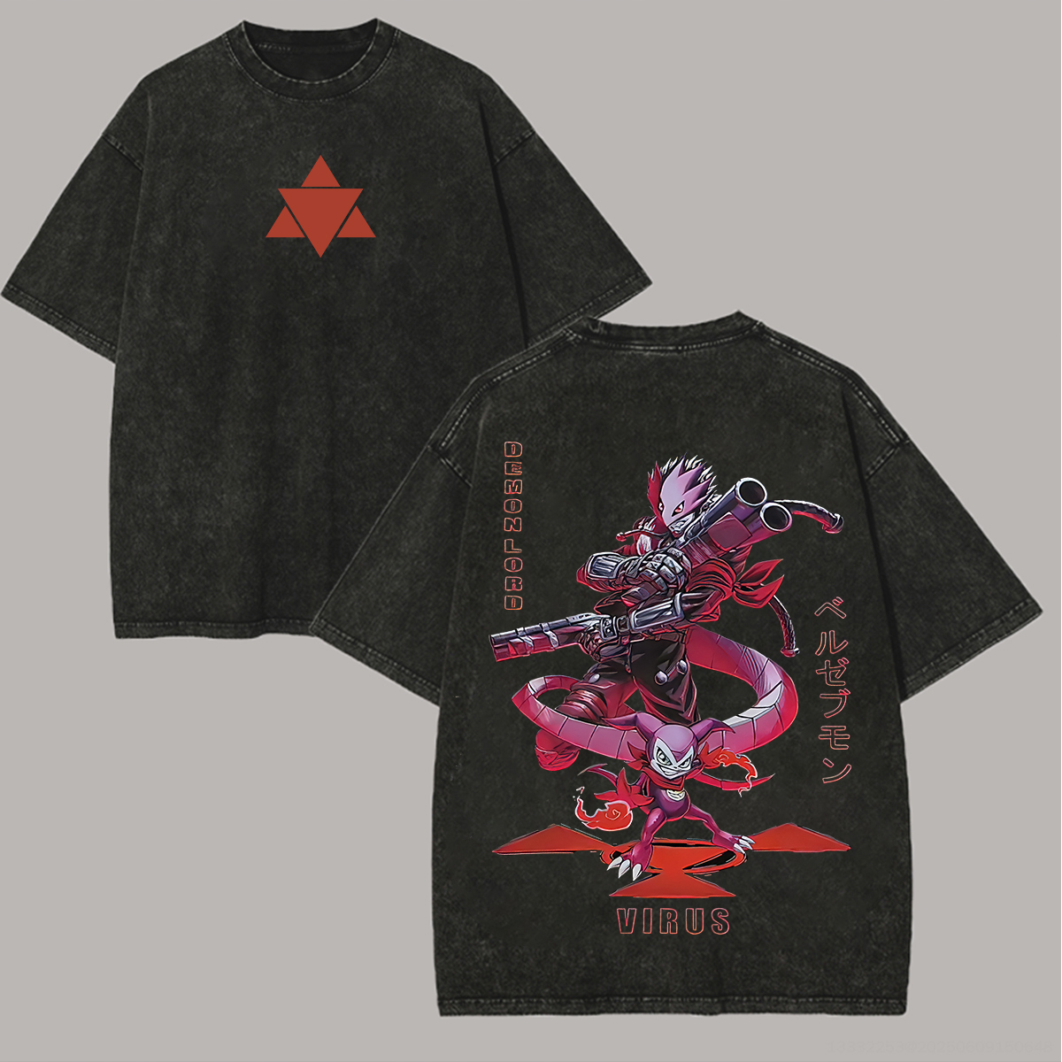 Digimon Beelzemon Demon Lord Printed Unisex Washed T-Shirt Image - 1