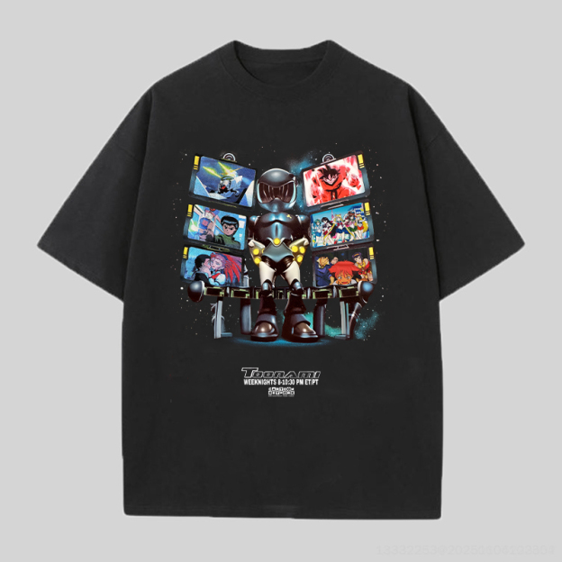 Toonami Classic Anime Printed Oversized Unisex T-shirt Image - 1