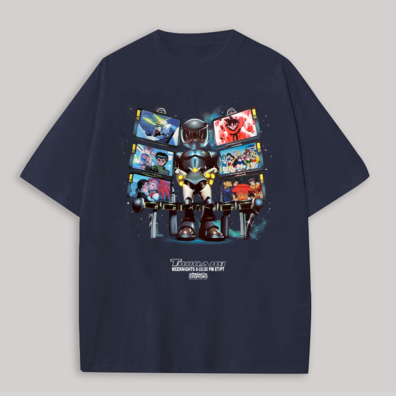 Toonami Classic Anime Printed Oversized Unisex T-shirt Image - 3