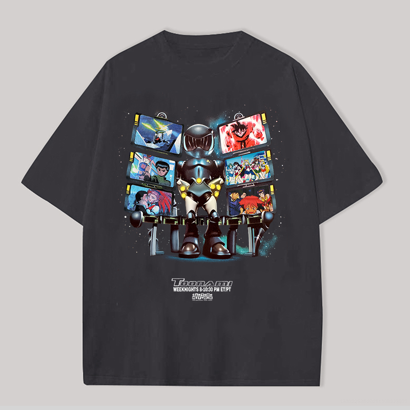 Toonami Classic Anime Printed Oversized Unisex T-shirt Image - 4