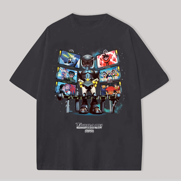 Toonami Classic Anime Printed Oversized Unisex T-shirt Image - 4