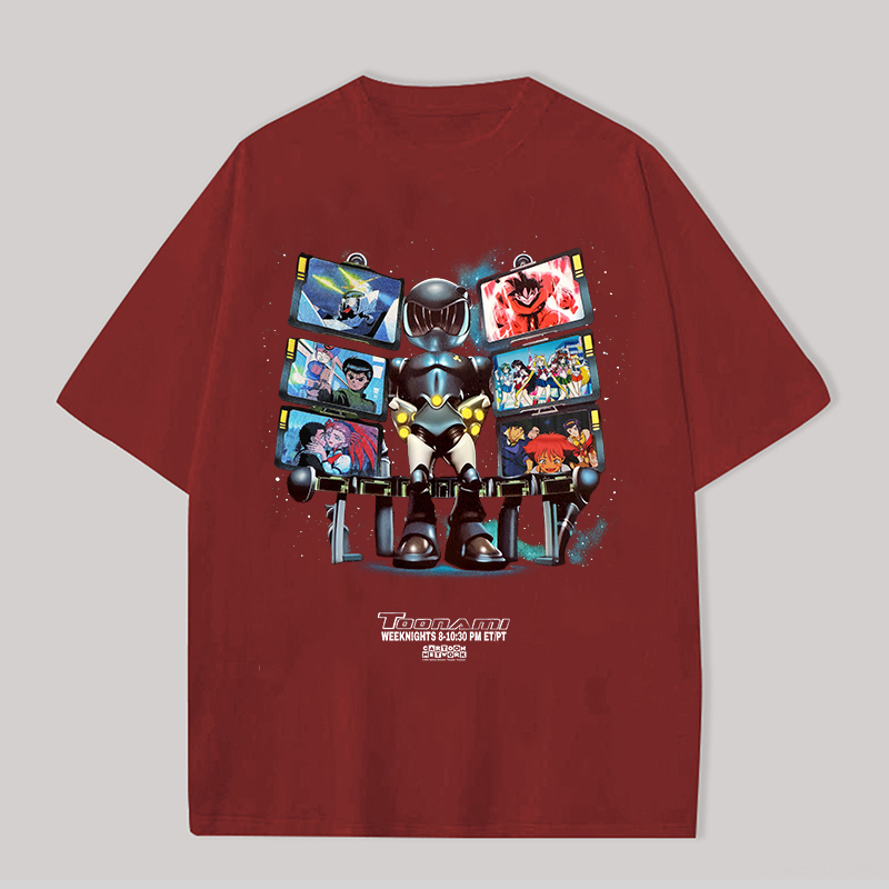 Toonami Classic Anime Printed Oversized Unisex T-shirt Image - 6