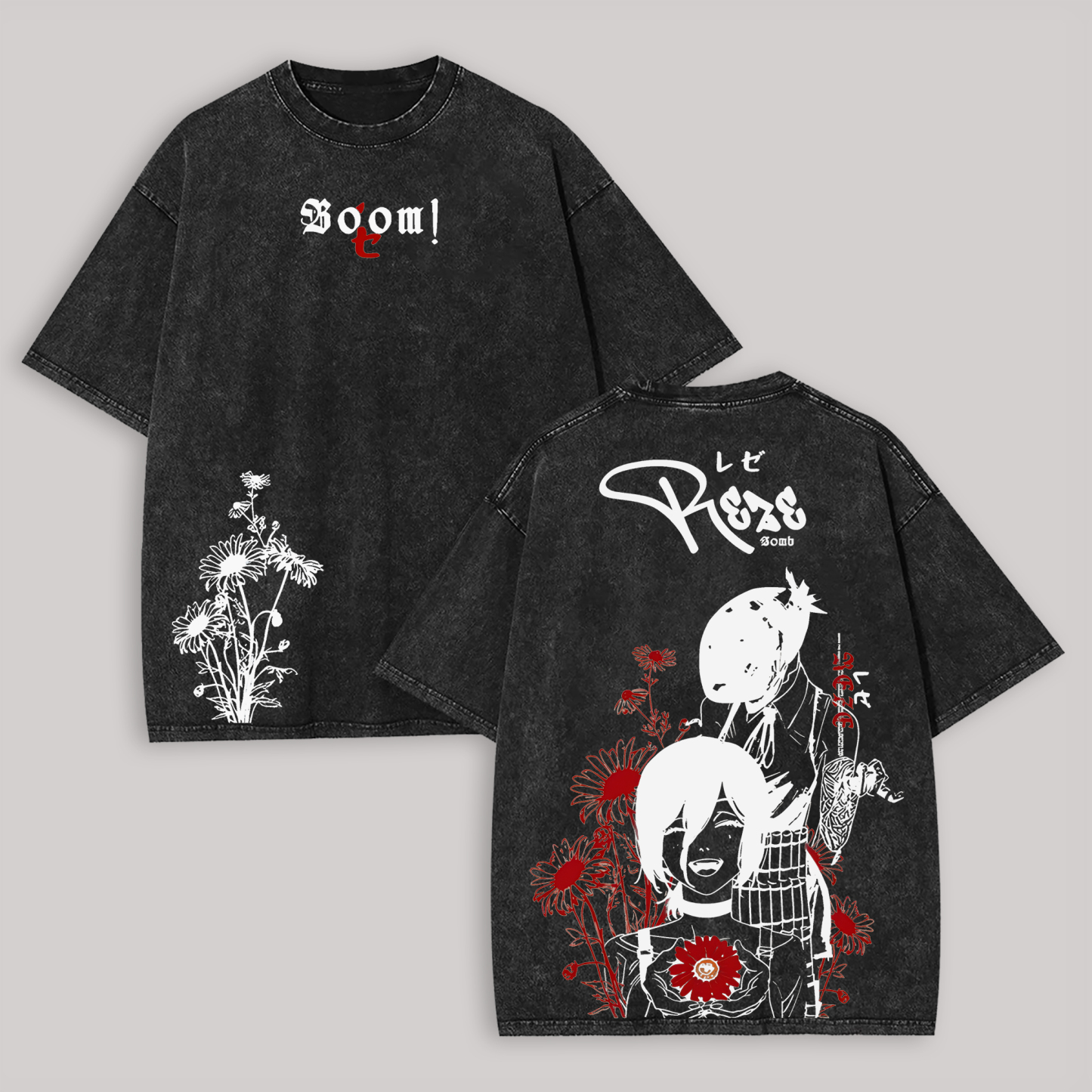 Chainsaw Man Reze Printed Unisex Washed T-Shirt Image - 4