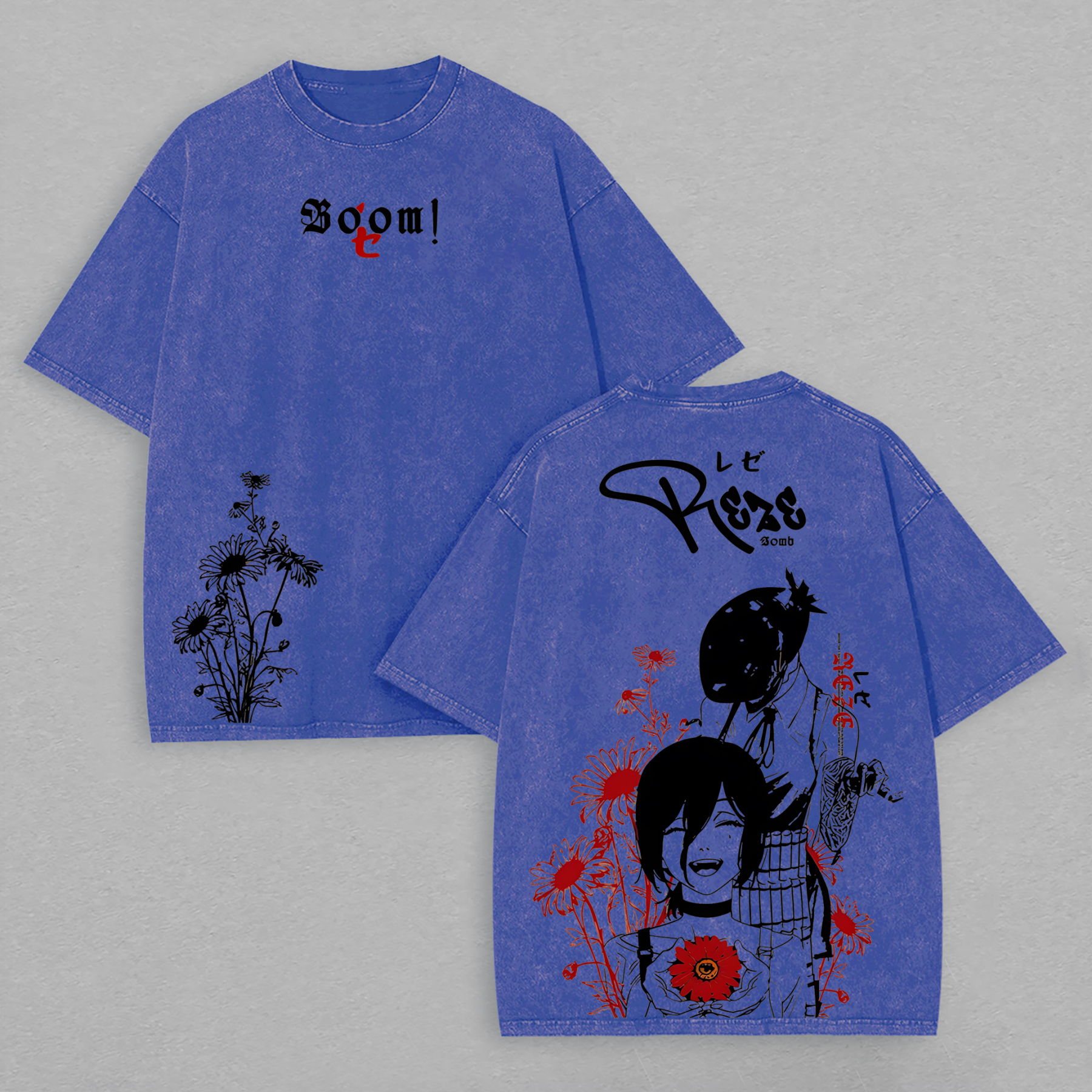Chainsaw Man Reze Printed Unisex Washed T-Shirt Image - 8