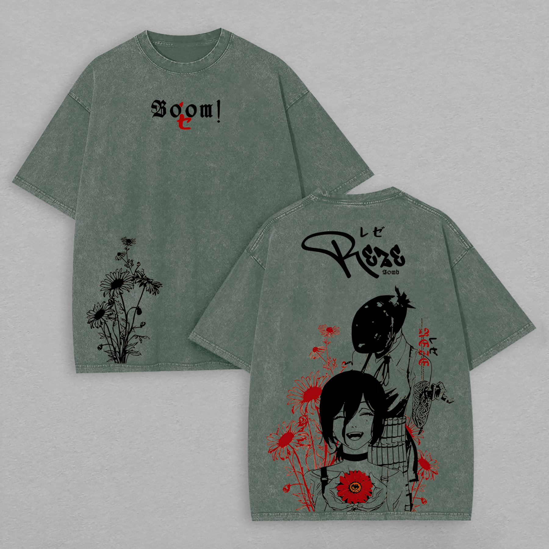 Chainsaw Man Reze Printed Unisex Washed T-Shirt Image - 6