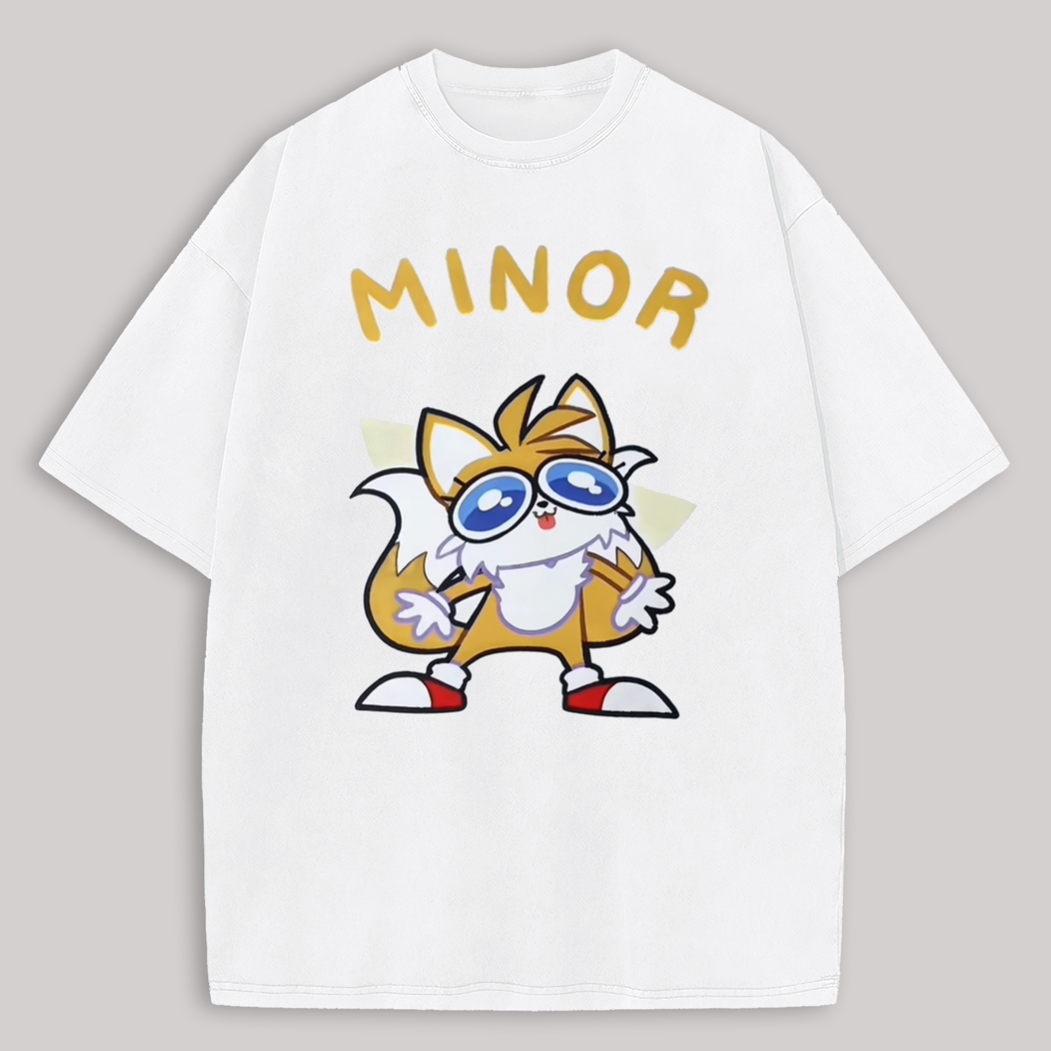  Tails Printed Oversized Unisex T-shirt Image - 1