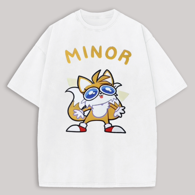  Tails Printed Oversized Unisex T-shirt Image - 1