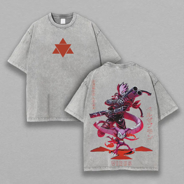 Digimon Beelzemon Demon Lord Printed Unisex Washed T-Shirt Image - 3
