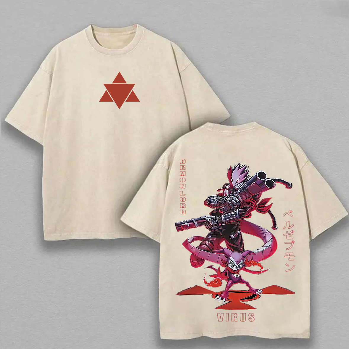 Digimon Beelzemon Demon Lord Printed Unisex Washed T-Shirt Image - 2