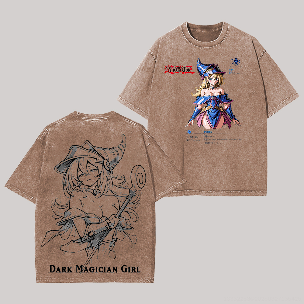 Yu-Gi-Oh! Dark Magician Girl Printed Unisex Washed T-Shirt Image - 2