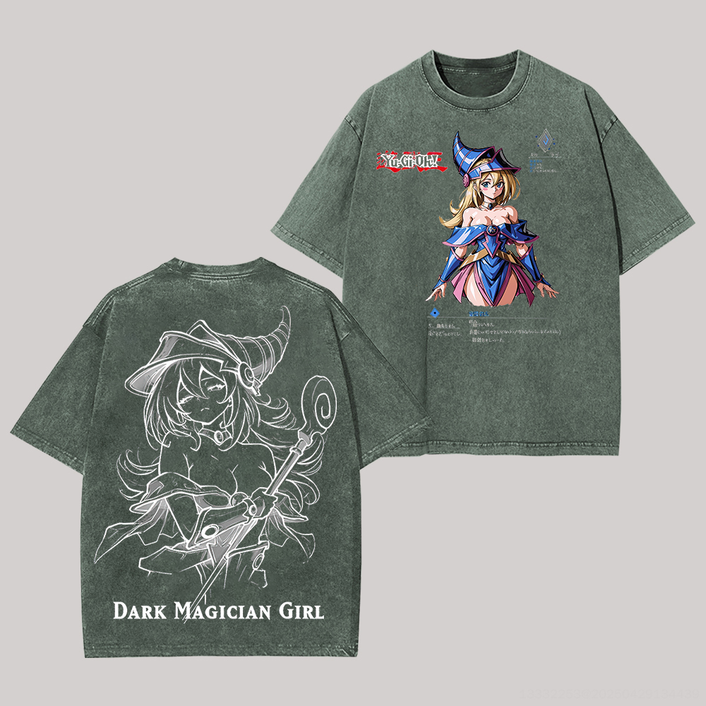 Yu-Gi-Oh! Dark Magician Girl Printed Unisex Washed T-Shirt Image - 3