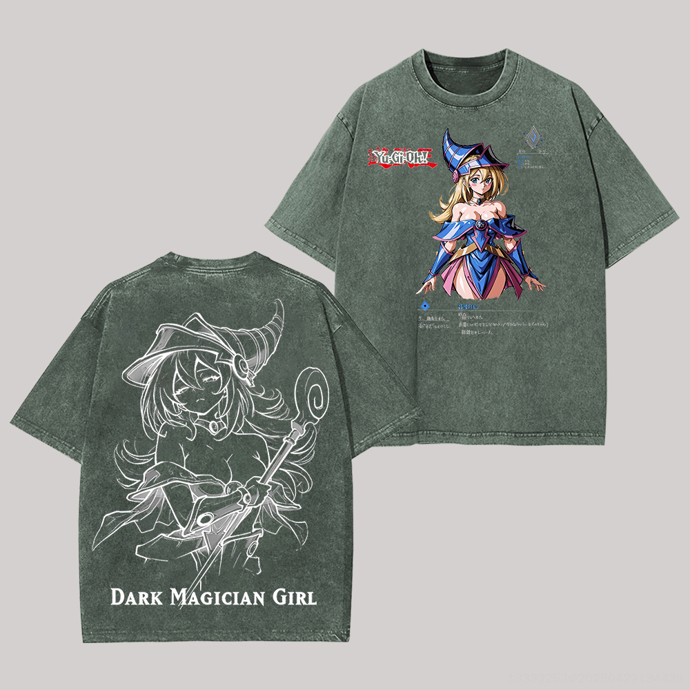 Yu-Gi-Oh! Dark Magician Girl Printed Unisex Washed T-Shirt Image - 3